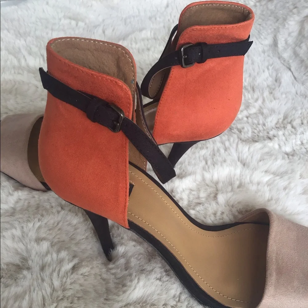 Zara colorblock ankle strap stiletto heels